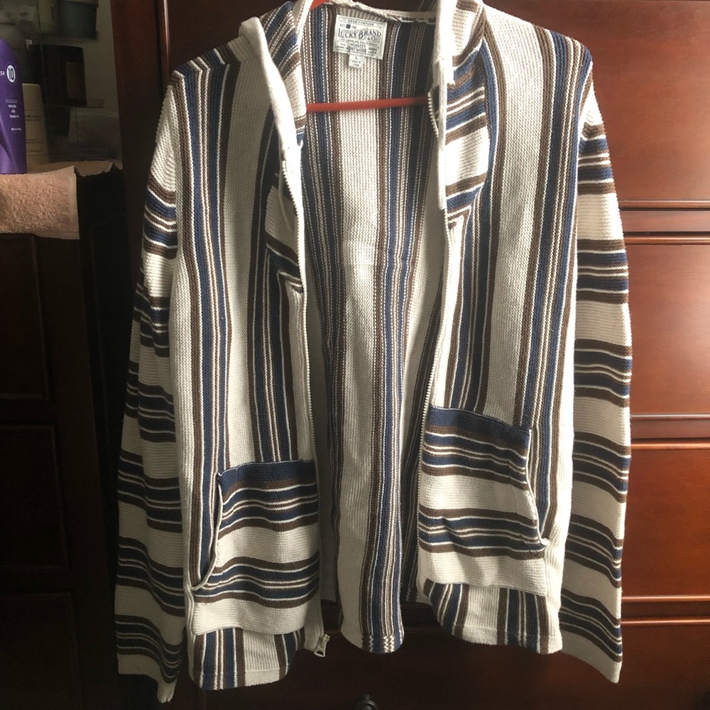 Lucky brand zip up cardigan sweater